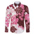Pink Hibiscus Plumeria Floral Family Matching Short Sleeve Bodycon Dress and Hawaiian Shirt - Polynesian Pride