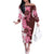 Pink Hibiscus Plumeria Floral Off The Shoulder Long Sleeve Dress - Polynesian Pride