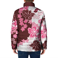 Pink Hibiscus Plumeria Floral Padded Jacket - Polynesian Pride
