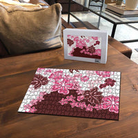 Pink Hibiscus Plumeria Floral Puzzle LT01