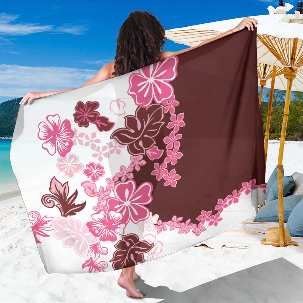 Pink Hibiscus Plumeria Floral Sarong - Polynesian Pride