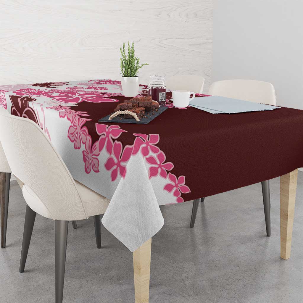 Pink Hibiscus Plumeria Floral Tablecloth - Polynesian Pride
