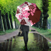 Pink Hibiscus Plumeria Floral Umbrella - Polynesian Pride