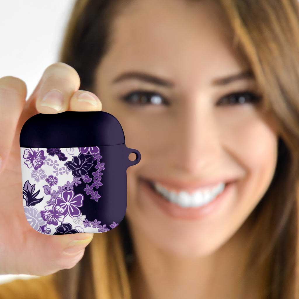 Purple Hibiscus Plumeria Floral AirPods Case - Polynesian Pride