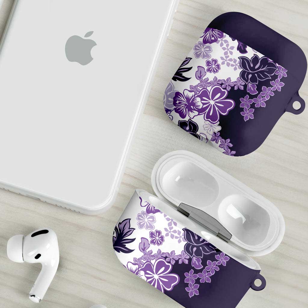 Purple Hibiscus Plumeria Floral AirPods Case - Polynesian Pride
