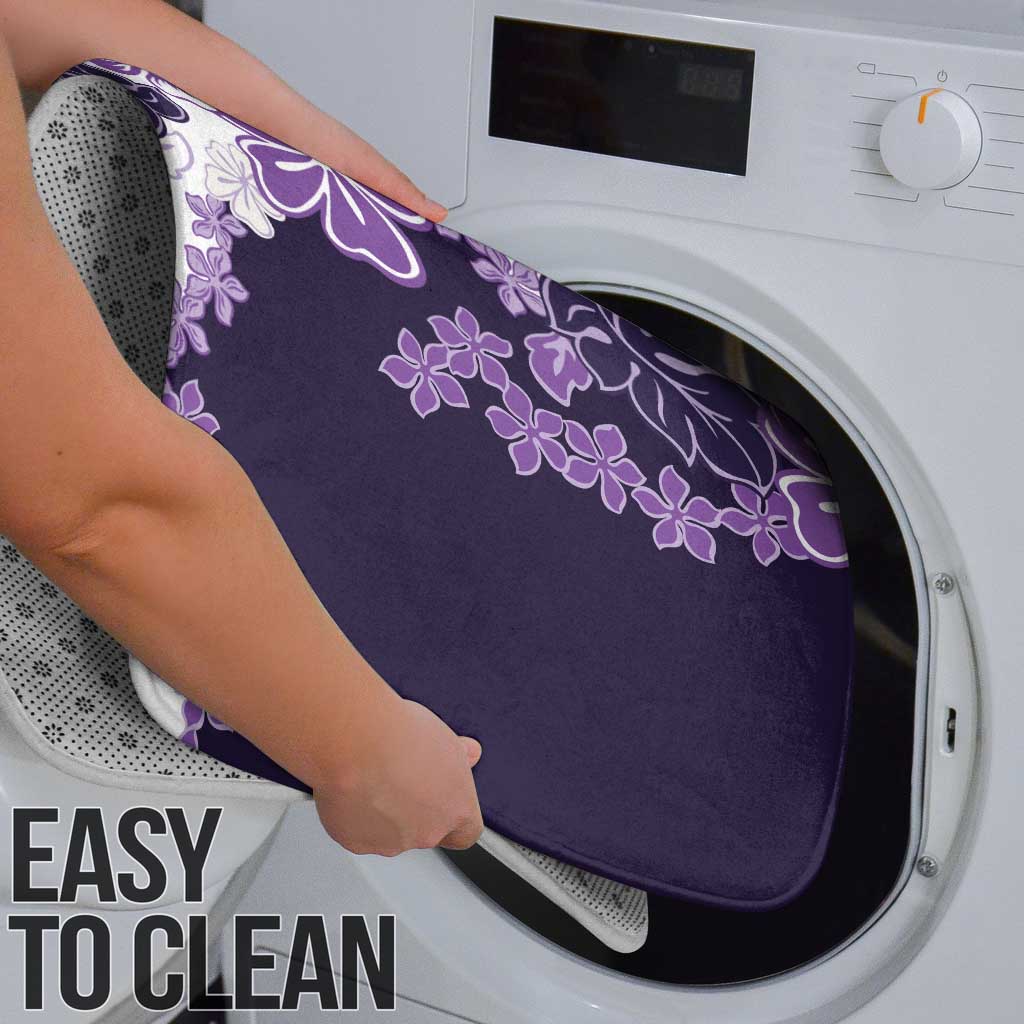 Purple Hibiscus Plumeria Floral Bathroom Set - Polynesian Pride