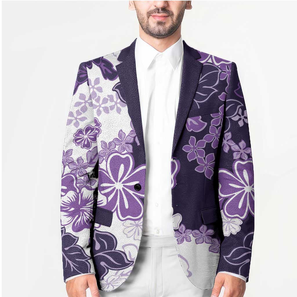 Purple Hibiscus Plumeria Floral Blazer - Polynesian Pride