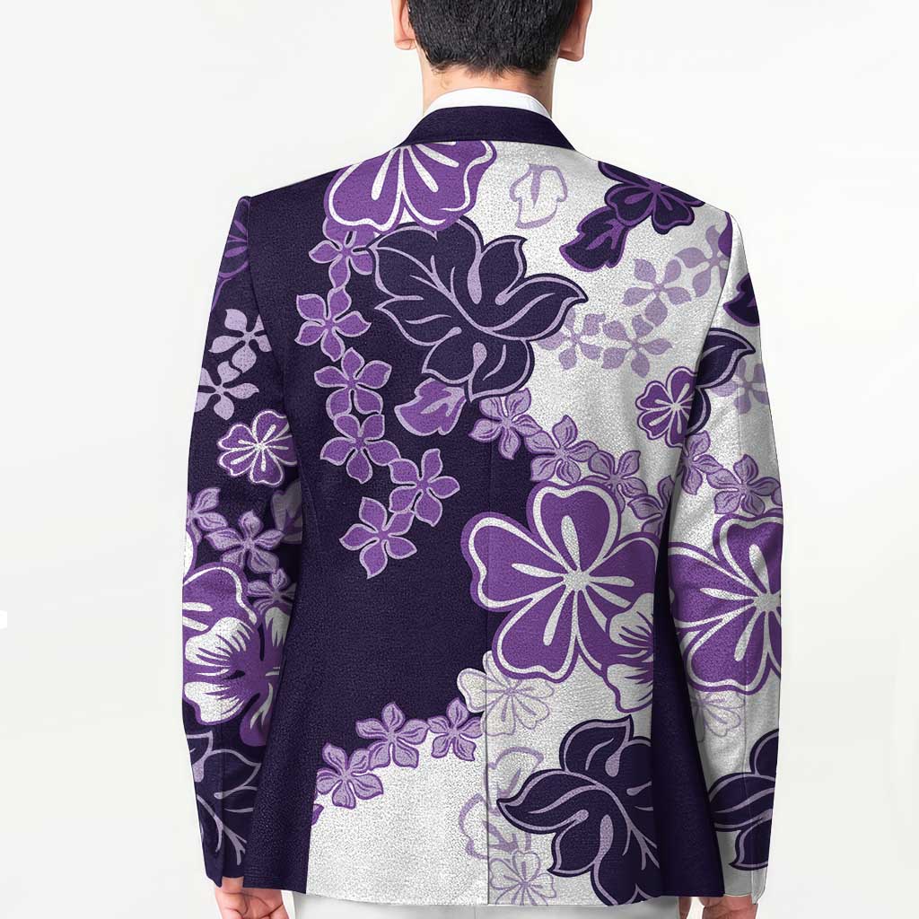 Purple Hibiscus Plumeria Floral Blazer - Polynesian Pride