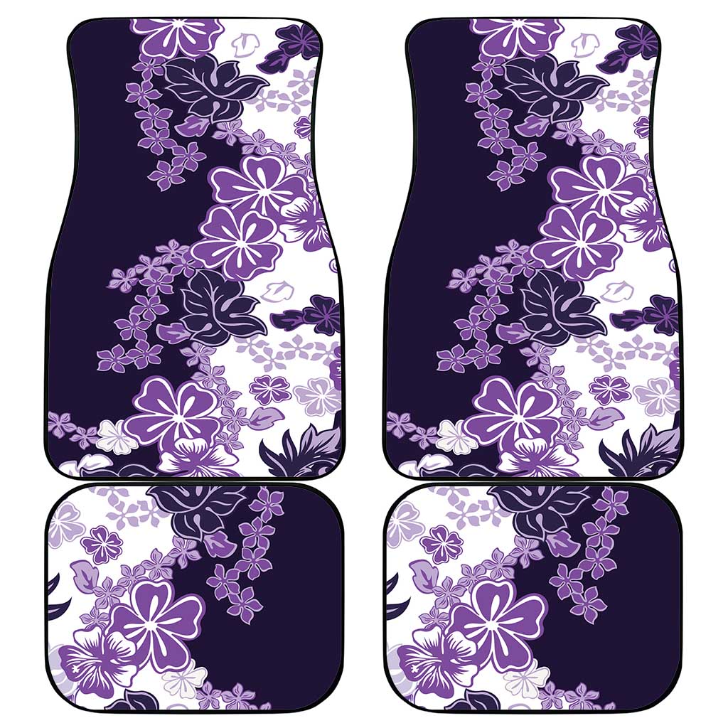 Purple Hibiscus Plumeria Floral Car Mats - Polynesian Pride