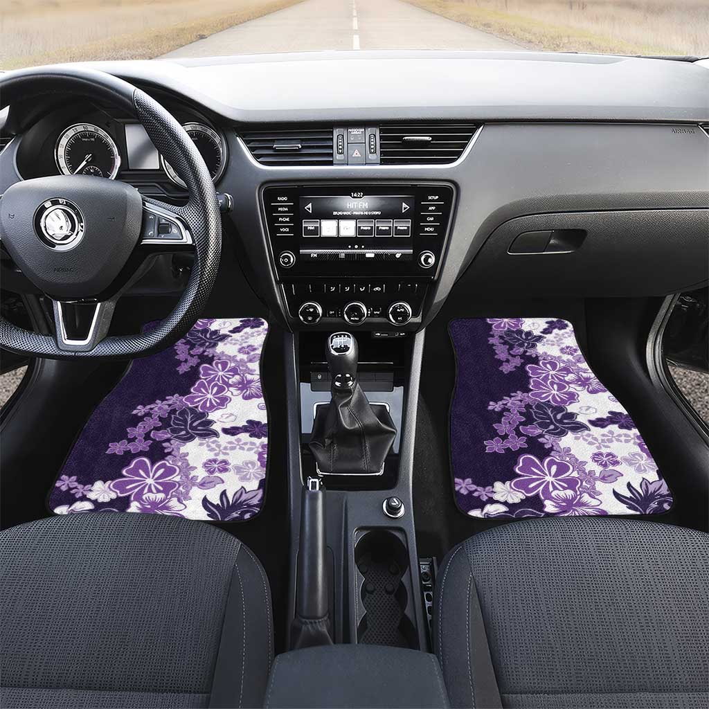 Purple Hibiscus Plumeria Floral Car Mats - Polynesian Pride