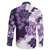 Purple Hibiscus Plumeria Floral Family Matching Mermaid Dress and Hawaiian Shirt LT01 - Polynesian Pride