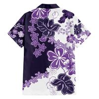 Purple Hibiscus Plumeria Floral Family Matching Puletasi and Hawaiian Shirt LT01 - Polynesian Pride