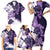 Purple Hibiscus Plumeria Floral Family Matching Short Sleeve Bodycon Dress and Hawaiian Shirt - Polynesian Pride