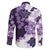 Purple Hibiscus Plumeria Floral Family Matching Short Sleeve Bodycon Dress and Hawaiian Shirt - Polynesian Pride