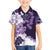 Purple Hibiscus Plumeria Floral Family Matching Short Sleeve Bodycon Dress and Hawaiian Shirt - Polynesian Pride