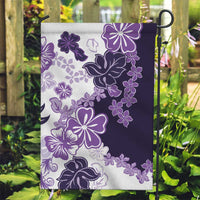 Purple Hibiscus Plumeria Floral Garden Flag - Polynesian Pride