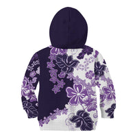 Purple Hibiscus Plumeria Floral Kid Hoodie - Polynesian Pride