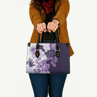 Purple Hibiscus Plumeria Floral Leather Bag - Polynesian Pride