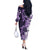 Purple Hibiscus Plumeria Floral Off The Shoulder Long Sleeve Dress - Polynesian Pride