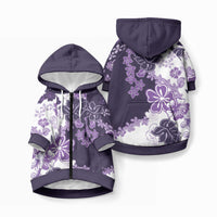 Purple Hibiscus Plumeria Floral Pet Hoodie
