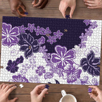 Purple Hibiscus Plumeria Floral Puzzle LT01