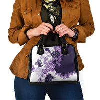 Purple Hibiscus Plumeria Floral Shoulder Handbag - Polynesian Pride