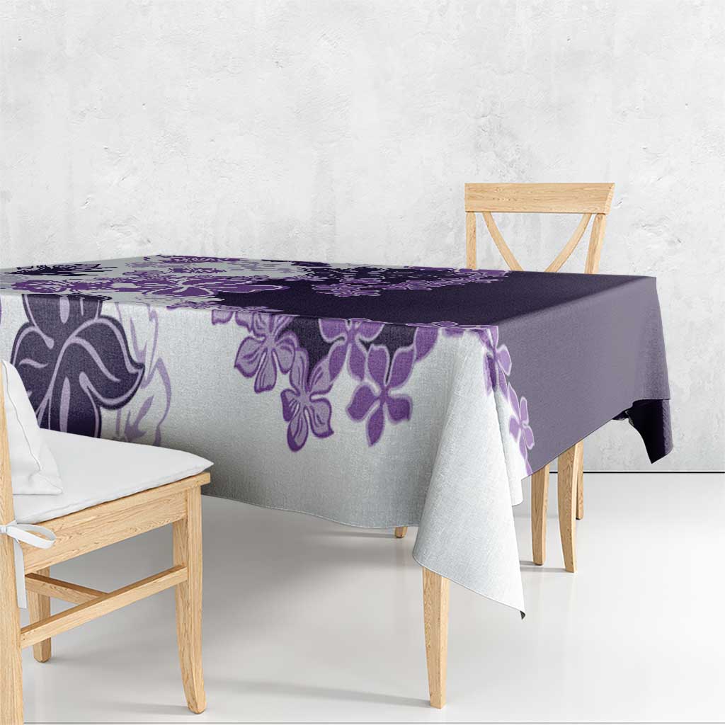 Purple Hibiscus Plumeria Floral Tablecloth - Polynesian Pride