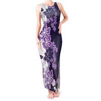 Purple Hibiscus Plumeria Floral Tank Maxi Dress - Polynesian Pride