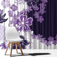 Purple Hibiscus Plumeria Floral Window Curtain - Polynesian Pride