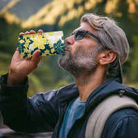 Yelow Teal Hibiscus Plumeria Floral 4 in 1 Can Cooler Tumbler - Polynesian Pride