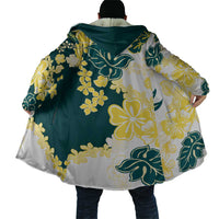 Yelow Teal Hibiscus Plumeria Floral Cloak - Polynesian Pride