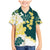 Yelow Teal Hibiscus Plumeria Floral Family Matching Mermaid Dress and Hawaiian Shirt - Polynesian Pride
