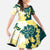 Yelow Teal Hibiscus Plumeria Floral Family Matching Tank Maxi Dress and Hawaiian Shirt - Polynesian Pride