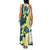 Yelow Teal Hibiscus Plumeria Floral Family Matching Tank Maxi Dress and Hawaiian Shirt - Polynesian Pride