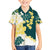 Yelow Teal Hibiscus Plumeria Floral Family Matching Tank Maxi Dress and Hawaiian Shirt - Polynesian Pride
