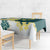 Yelow Teal Hibiscus Plumeria Floral Tablecloth - Polynesian Pride