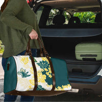 Yelow Teal Hibiscus Plumeria Floral Travel Bag - Polynesian Pride