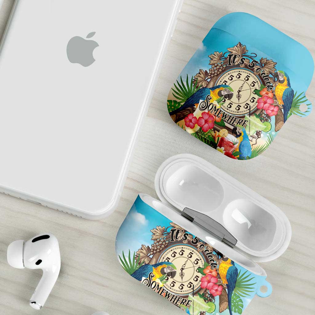 It's 5 o'clock Somewhere AirPods Case Hawaiian Tropical Parrots - Polynesian Pride