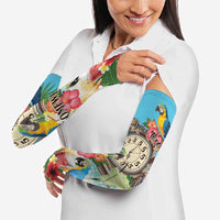 Personalized It's 5 o'clock Somewhere Arm Sleeves Hawaiian Tropical Parrots - Polynesian Pride