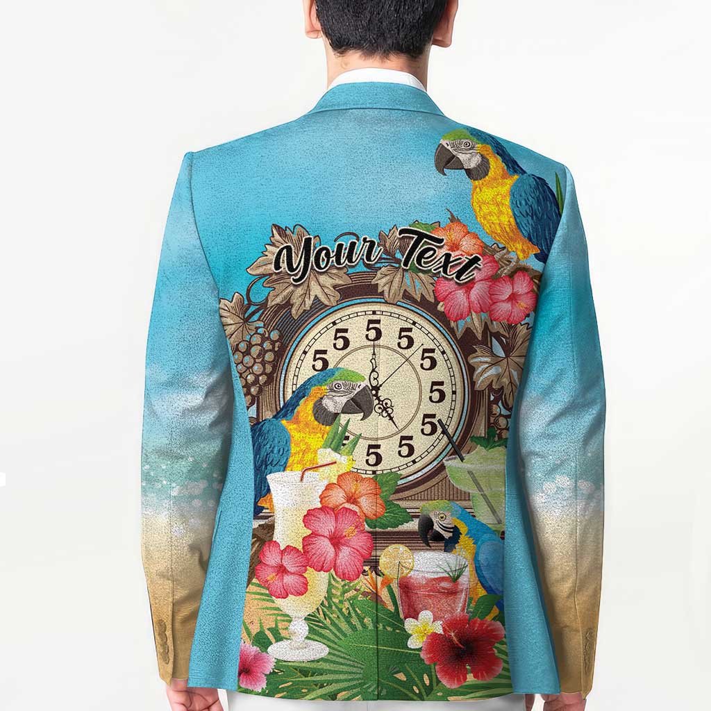 Personalized It's 5 o'clock Somewhere Blazer Hawaiian Tropical Parrots - Polynesian Pride