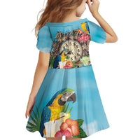 Personalized It's 5 o'clock Somewhere Family Matching Off Shoulder Maxi Dress and Hawaiian Shirt Hawaiian Tropical Parrots - Polynesian Pride