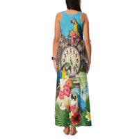Personalized It's 5 o'clock Somewhere Family Matching Tank Maxi Dress and Hawaiian Shirt Hawaiian Tropical Parrots - Polynesian Pride