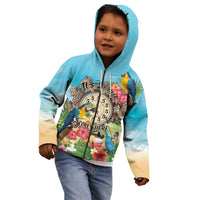 Personalized It's 5 o'clock Somewhere Kid Hoodie Hawaiian Tropical Parrots - Polynesian Pride