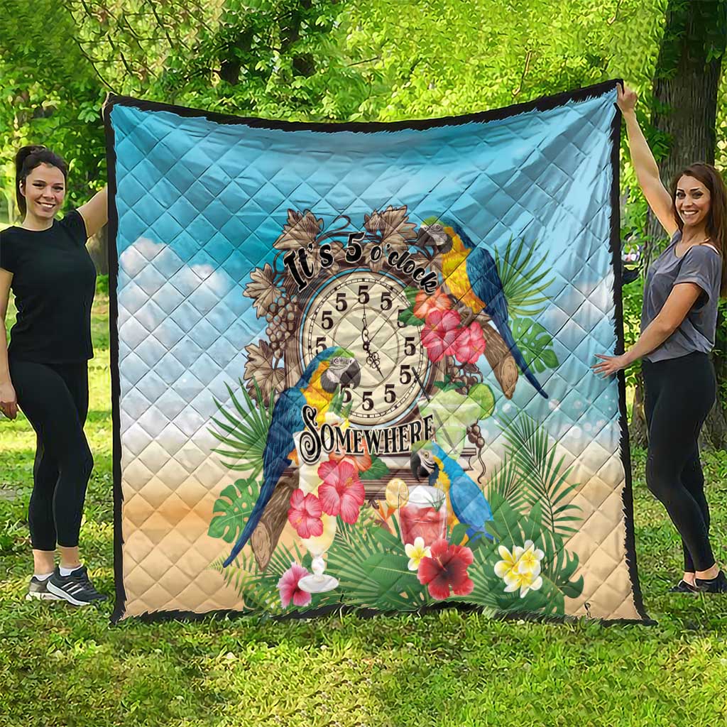 It's 5 o'clock Somewhere Quilt Hawaiian Tropical Parrots - Polynesian Pride