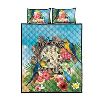 It's 5 o'clock Somewhere Quilt Bed Set Hawaiian Tropical Parrots - Polynesian Pride