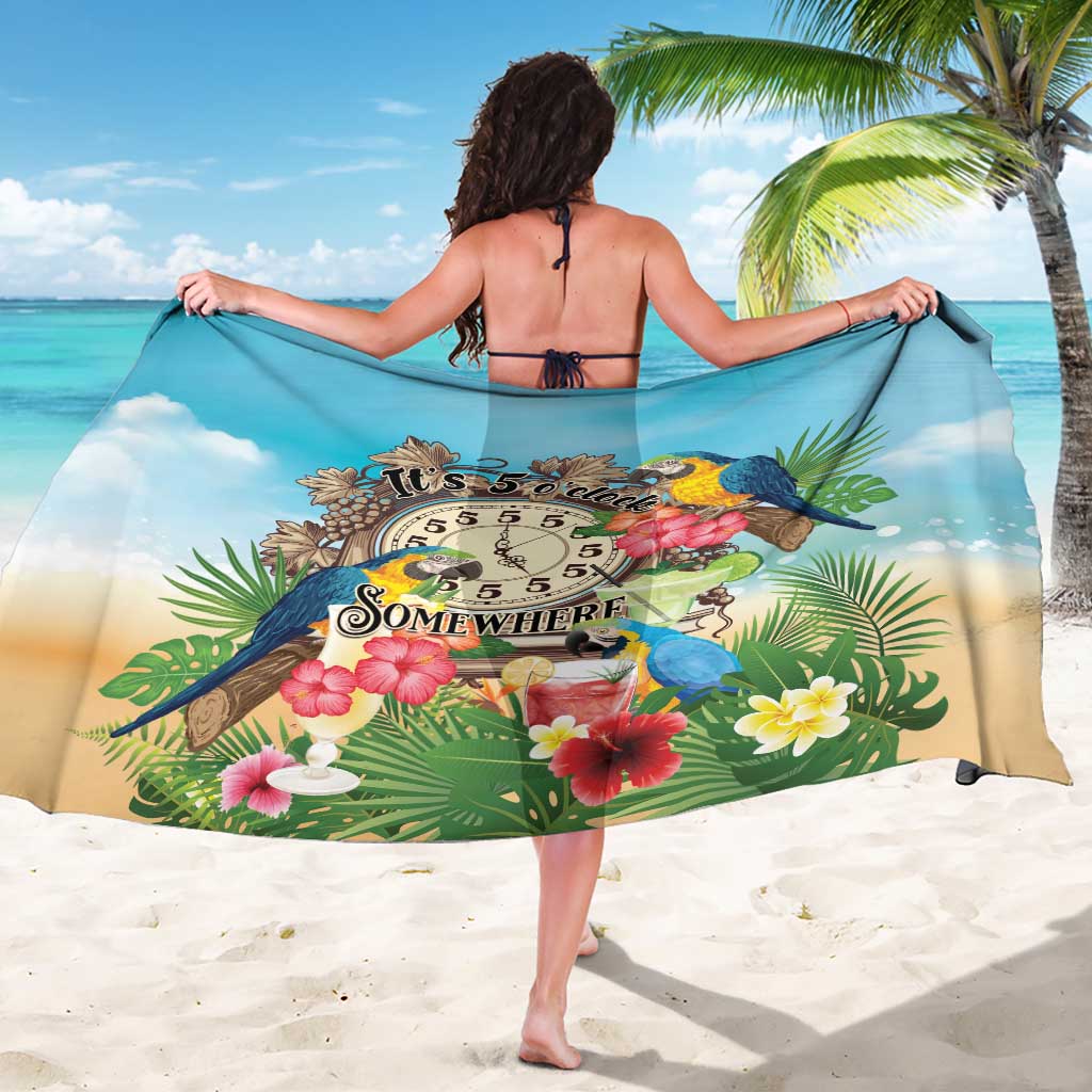 It's 5 o'clock Somewhere Sarong Hawaiian Tropical Parrots - Polynesian Pride