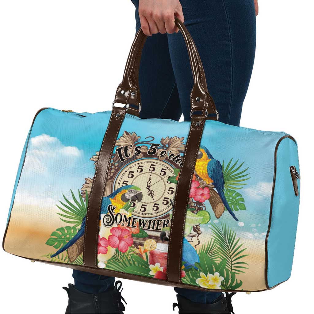It's 5 o'clock Somewhere Travel Bag Hawaiian Tropical Parrots - Polynesian Pride