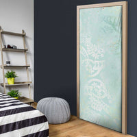 Polynesian Tiare Monstera Seafoam Green Door Cover Liquid Style - Polynesian Pride