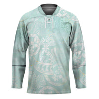 Polynesian Tiare Monstera Seafoam Green Hockey Jersey Liquid Style - Polynesian Pride