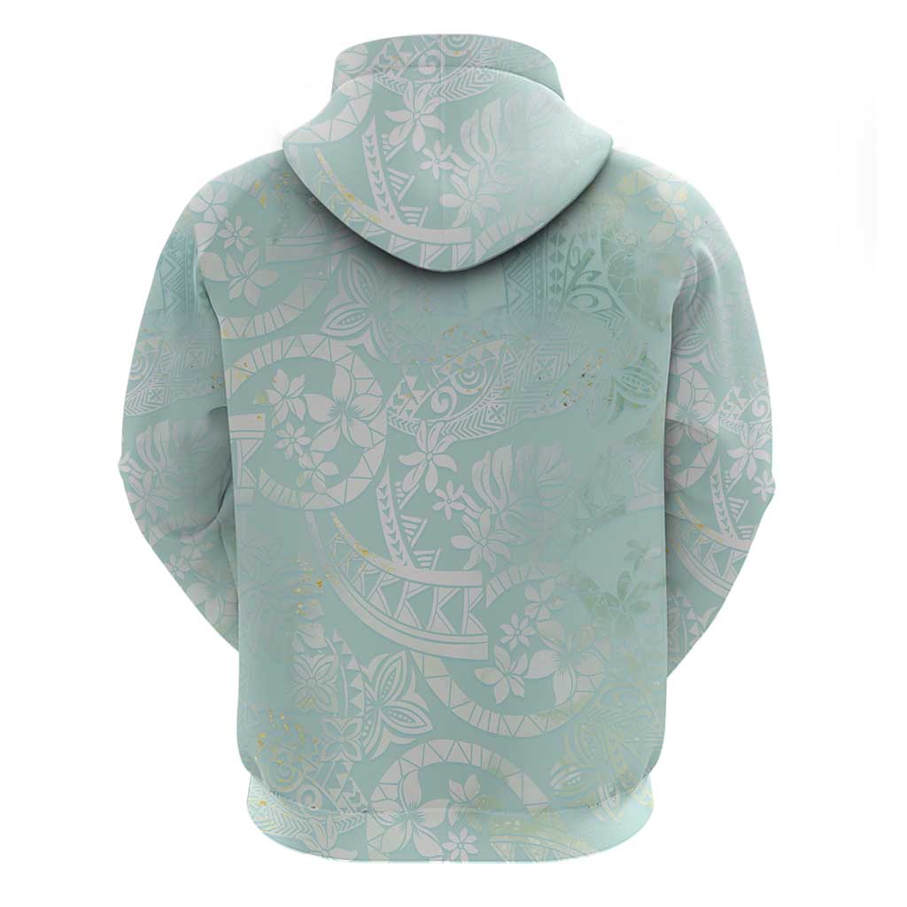 Polynesian Tiare Monstera Seafoam Green Hoodie Liquid Style - Polynesian Pride